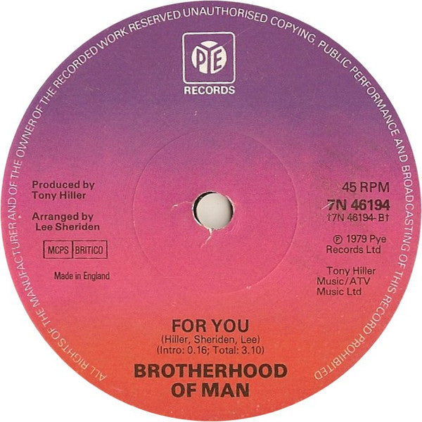 Brotherhood Of Man : Papa Louis (7", Single, Sol)