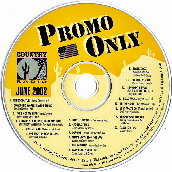 Various : Promo Only Country Radio: June 2002 (CD, Comp, Promo)