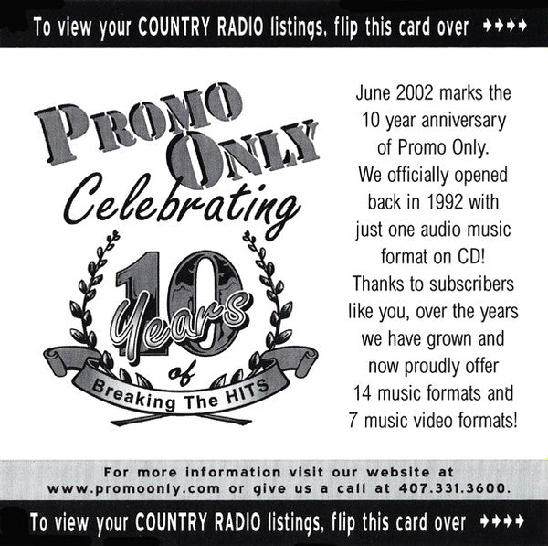 Various : Promo Only Country Radio: June 2002 (CD, Comp, Promo)