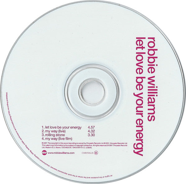 Robbie Williams : Let Love Be Your Energy (CD, Single, Enh, Ltd)