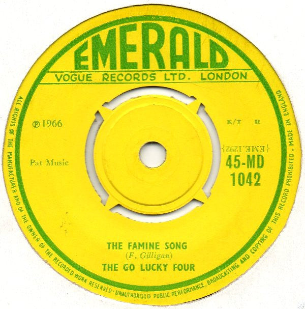 The Go Lucky Four : Up Went Nelson / The Famine Song (7")