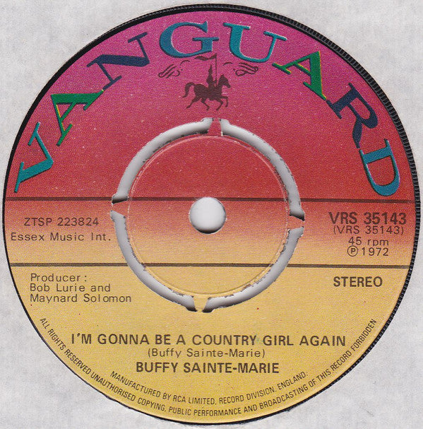 Buffy Sainte-Marie : I'm Gonna Be A Country Girl Again (7", Single, Pus)