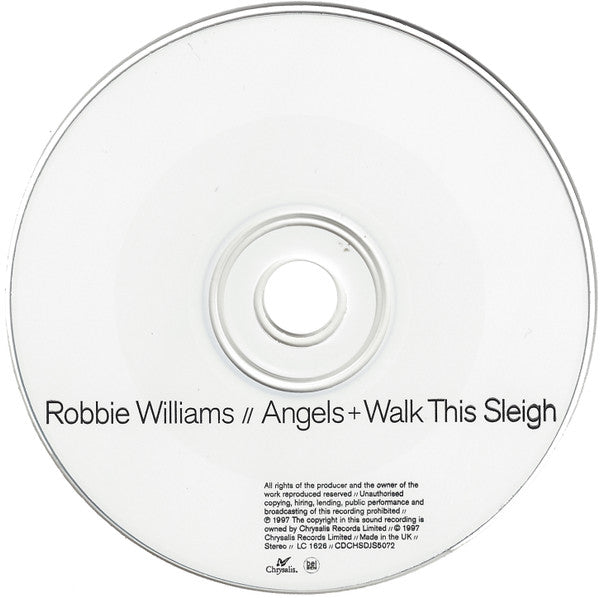Robbie Williams : Angels + Walk This Sleigh (CD, Single, Promo)