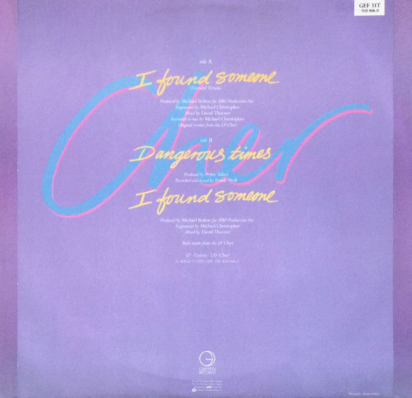 Cher : I Found Someone (12", Single)