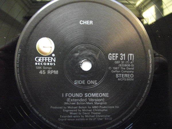 Cher : I Found Someone (12", Single)