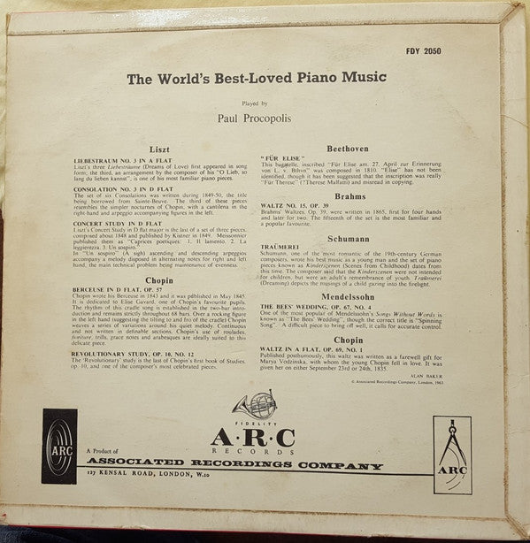 Paul Procopolis : The Worlds Best-loved Piano Music (LP)