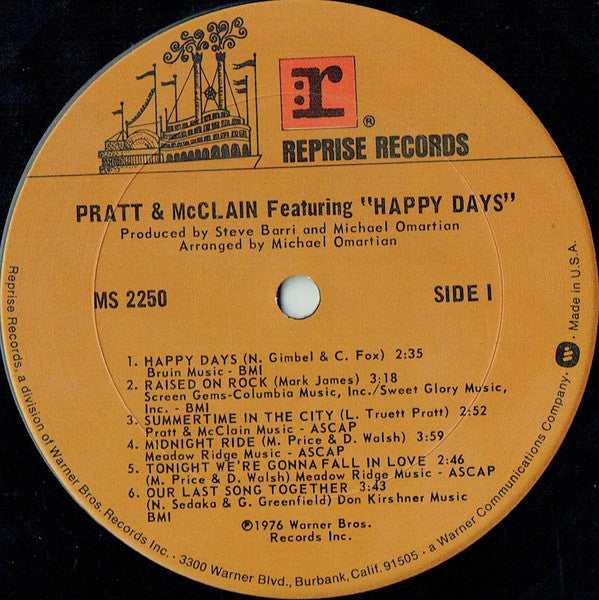 Pratt & McClain : Pratt & McClain Featuring "Happy Days" (LP, Album, San)
