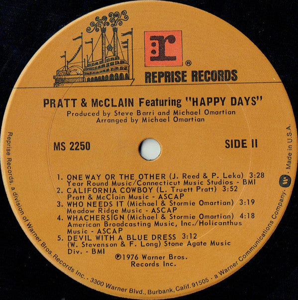Pratt & McClain : Pratt & McClain Featuring "Happy Days" (LP, Album, San)
