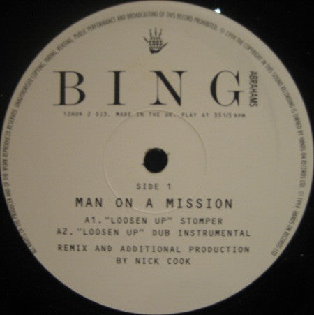 Bing Abrahams : Man On A Mission (12", Promo)