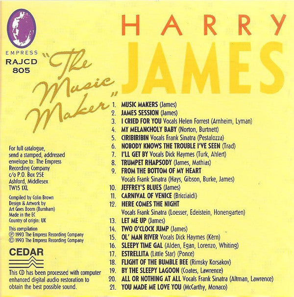 Harry James (2) : The Music Maker (CD, Comp)