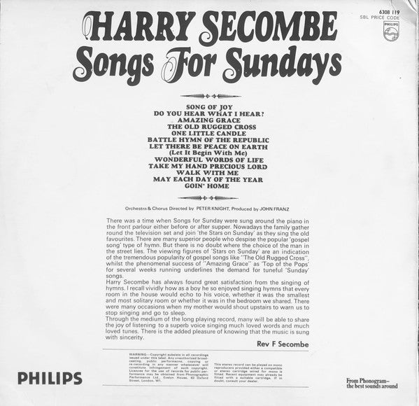 Harry Secombe : Songs For Sundays (LP)