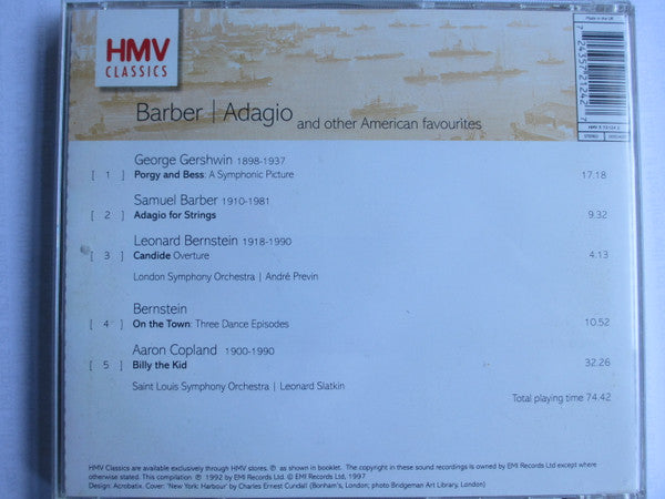 Barber* : Adagio And Other American Favourites (CD, Comp)