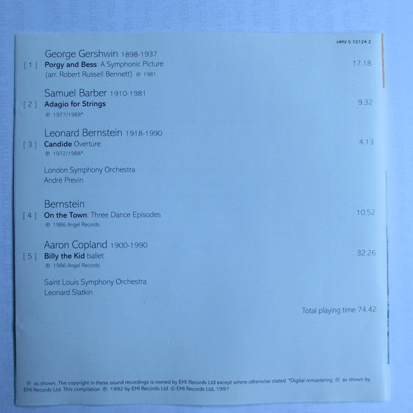 Barber* : Adagio And Other American Favourites (CD, Comp)