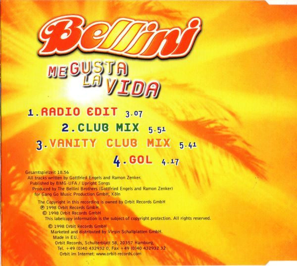 Bellini : Me Gusta La Vida (CD, Maxi)