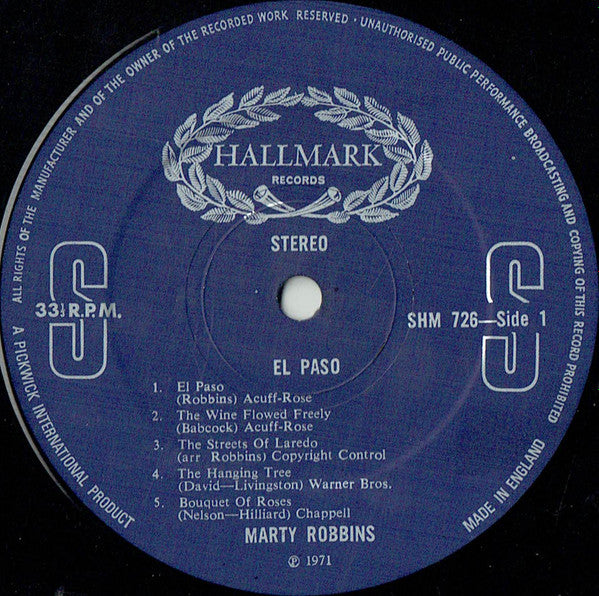Marty Robbins : El Paso (LP, Comp)