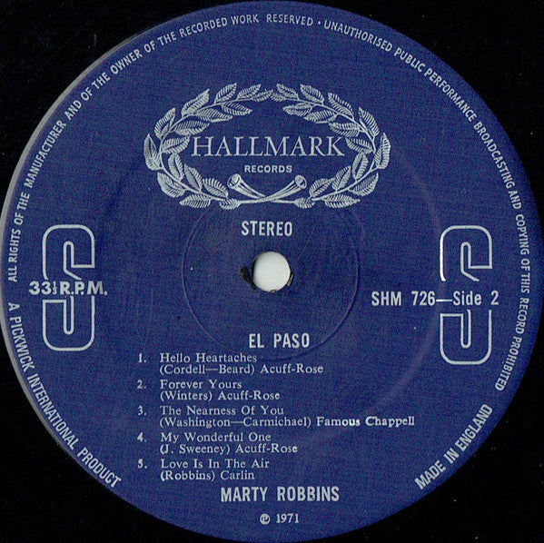 Marty Robbins : El Paso (LP, Comp)