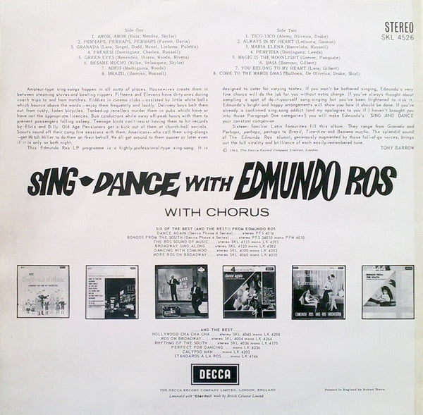 Edmundo Ros : Sing Dance With Edmundo Ros (LP, Album)