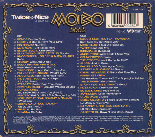 Steve "Smooth" Sutherland : Twice As Nice Presents MOBO 2002 (The Very Best Of Urban) (2xCD, Mixed)