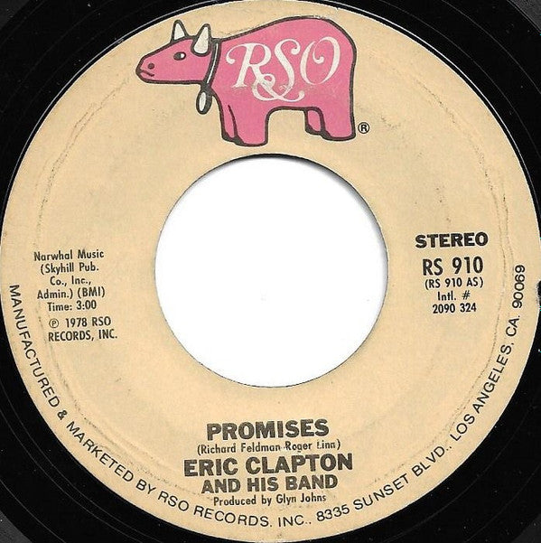 Eric Clapton And His Band : Promises (7", Styrene, Pit)