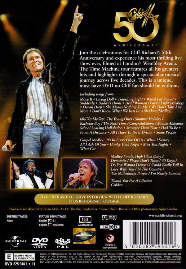 Cliff Richard : Time Machine Tour : 50th Anniversary Live (DVD-V, PAL, Reg)