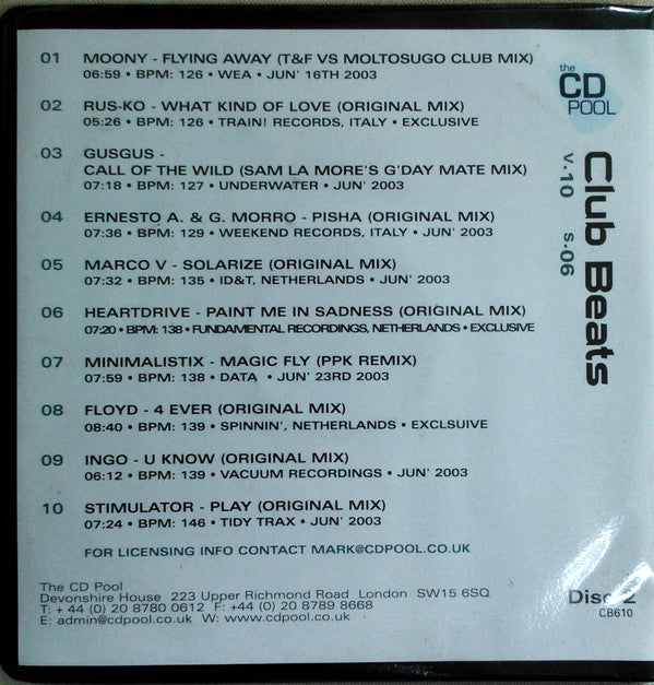 Various : Club Beats (Series 6 Volume 10) (2xCD, Comp, Promo)