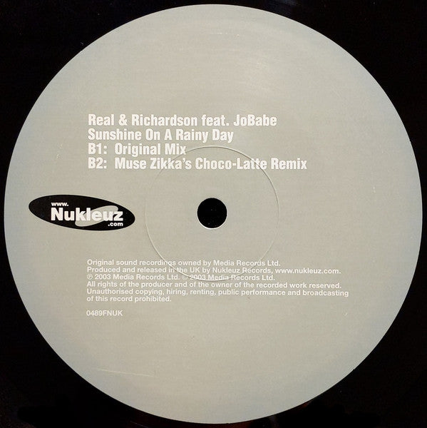 Real* & Richardson* Feat. JoBabe : Sunshine On A Rainy Day (12", 1)