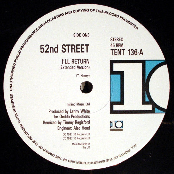 52nd Street : I'll Return (12")