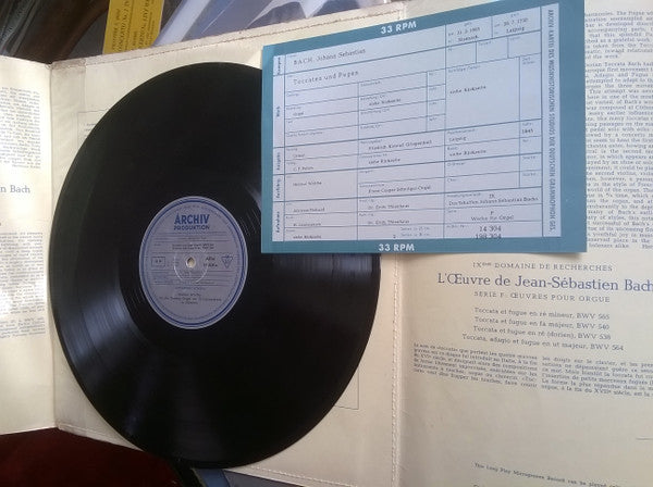 Johann Sebastian Bach, Helmut Walcha : Toccata Und Fuge D-moll, BWV 565 / Toccata Und Fuge F-dur, BWV 540 / Dorische Toccata Und Fuge, BWV 538 / Toccata, Adagio Und Fuge C-dur, BWV 564 (LP, Album, Mono)