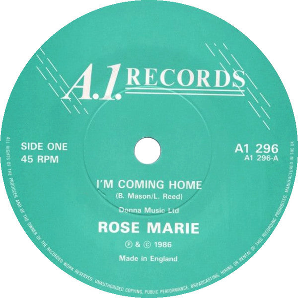 Rose Marie (3) : I'm Coming Home (7", Single)