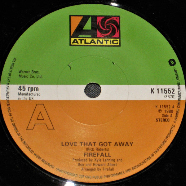 Firefall : Love That Got Away (7", Single)