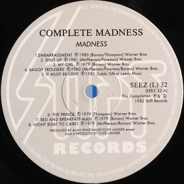 Madness : Complete Madness (LP, Comp)