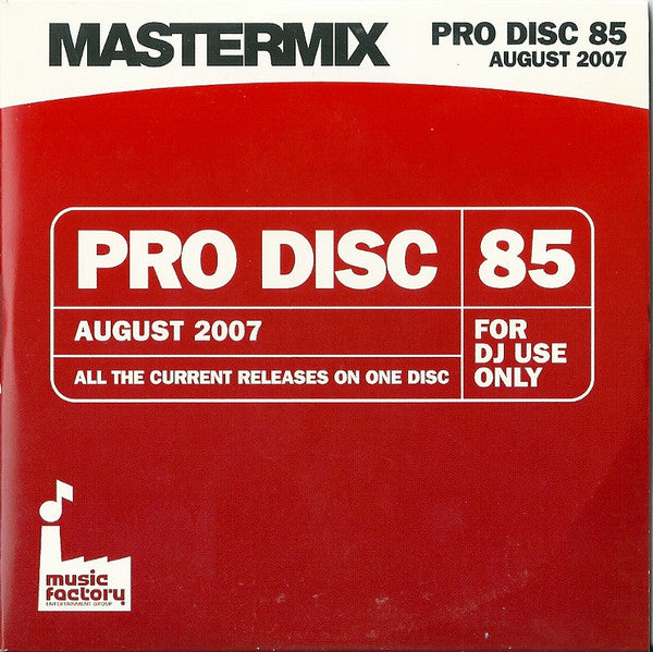Various : Mastermix Pro Disc 85 (August 2007) (CD, Comp, Promo)