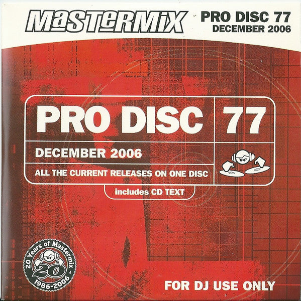 Various : Mastermix Pro Disc 77 (December 2006) (CD, Comp, Promo)