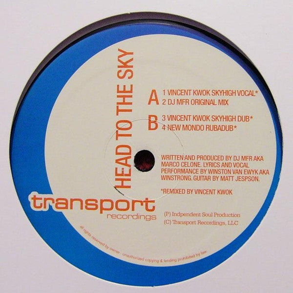 DJ MFR Featuring Winstrong : Head To The Sky (12")