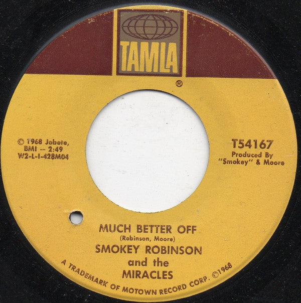 The Miracles : Yester Love (7", Single, Mono)