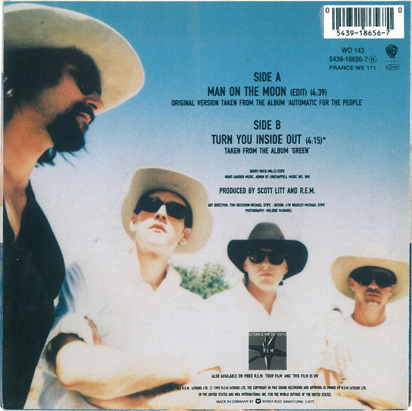 R.E.M. : Man On The Moon (7", Single, Lar)