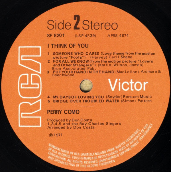 Perry Como : I Think Of You (LP, Album)