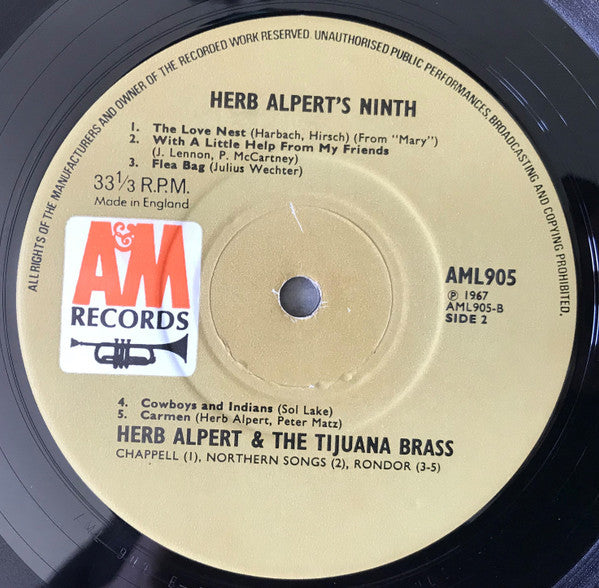 Herb Alpert & The Tijuana Brass : Herb Alpert's Ninth (LP, Album, Mono)