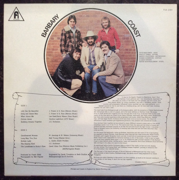 Frank Ifield + Barbary Coast : Frank Ifield + Barbary Coast (LP, Album)