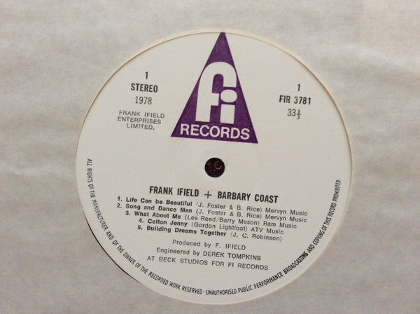 Frank Ifield + Barbary Coast : Frank Ifield + Barbary Coast (LP, Album)