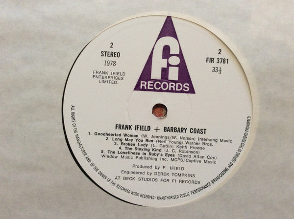 Frank Ifield + Barbary Coast : Frank Ifield + Barbary Coast (LP, Album)