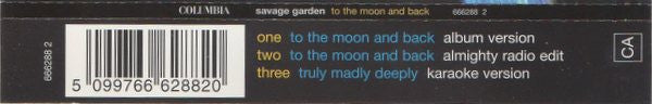 Savage Garden : To The Moon And Back (CD, Single, RE)