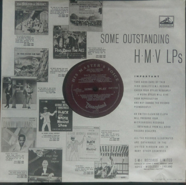 Helmuth Froschauer, Wiener Symphoniker : Walt Disney Presents The Waltz King (LP, Album, Mono)