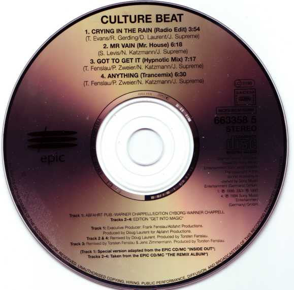 Culture Beat : Crying In The Rain (CD, Maxi)