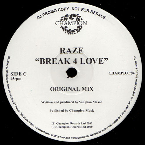 Raze : Break 4 Love (2x12", Promo)