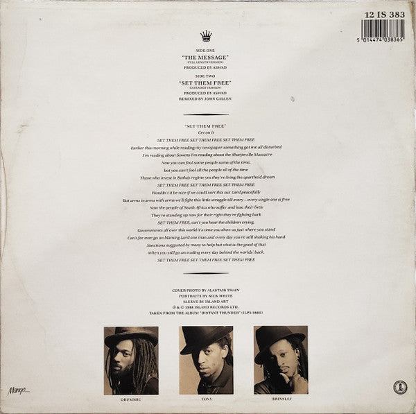 Aswad : The Message / Set Them Free (12", Single)