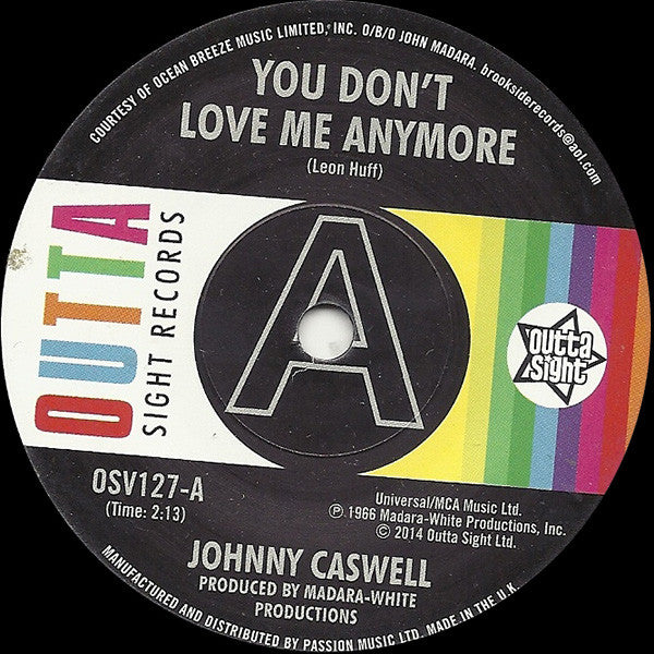 Johnny Caswell : You Don't Love Me Anymore / I.O.U. (7", Single, Promo, RE)