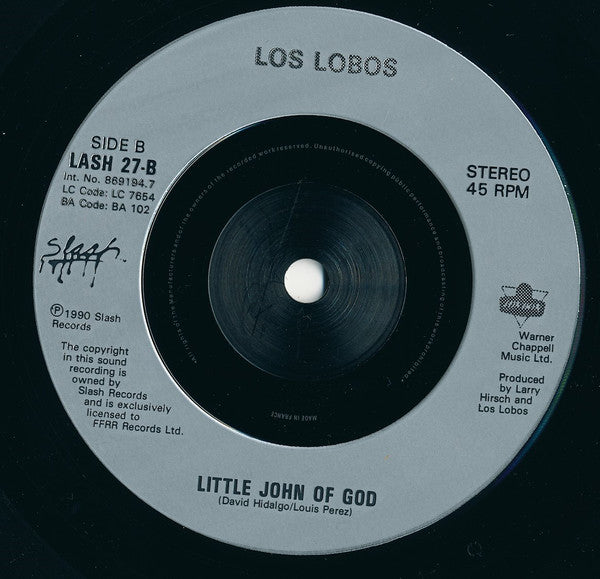 Los Lobos : Down On The Riverbed (7", Single, sol)