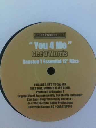Gee'O'Morris : You 4 Me (12")