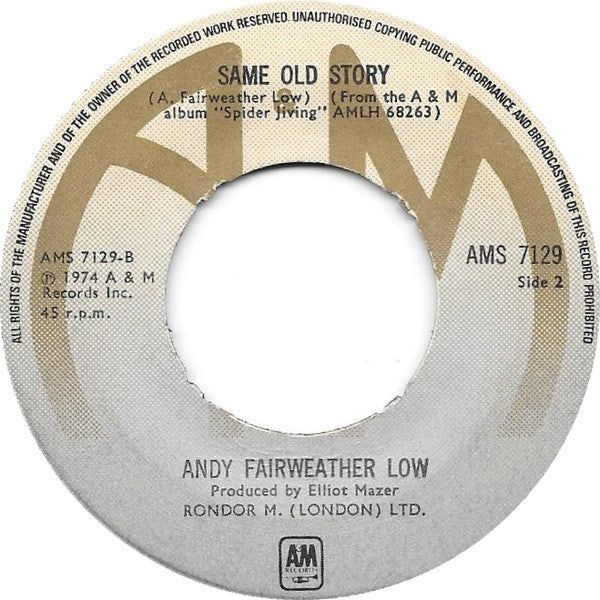 Andy Fairweather-Low : Reggae Tune (7", Single)